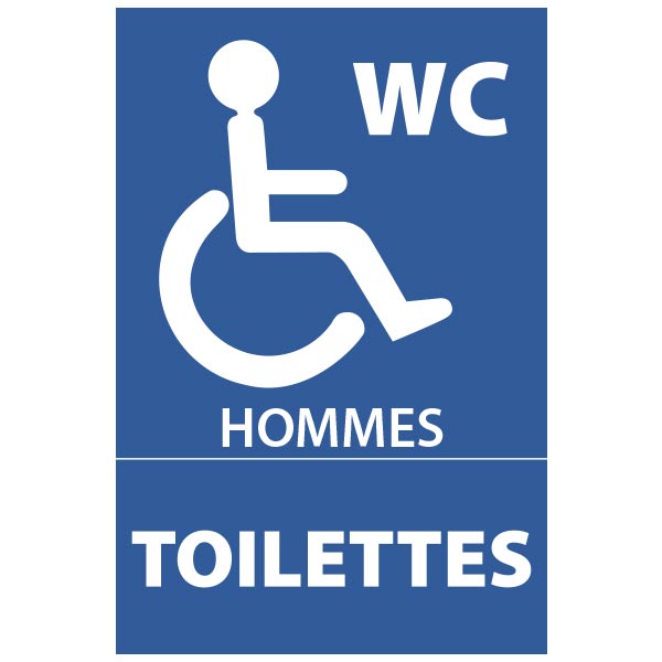 Panneau de sécurité toilettes hommes handicapés , prix degressif