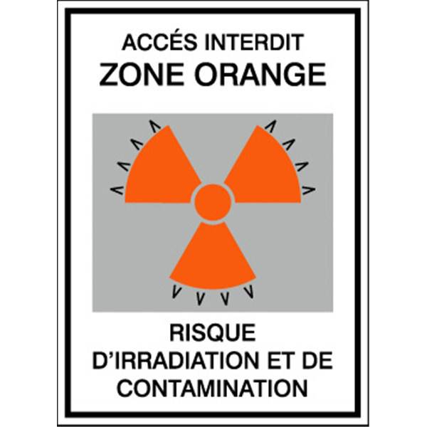 Panneau de sécurité radioactivité zone orange , prix degressif