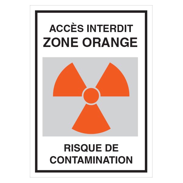 Panneau de sécurité radioactivité zone de contamination, prix degressif