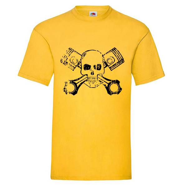 T-shirt homme personnalisé manches courtes , 100% coton 145grs , motif crane motor