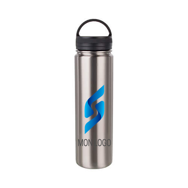 Thermos personnalisé aluminium avec double paroi et capuchon poignée 750 ml