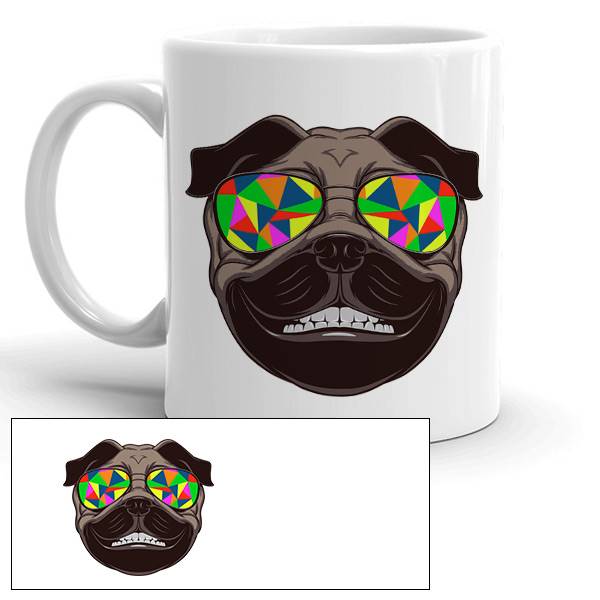 Mug personnalisé Bulldog à lunette