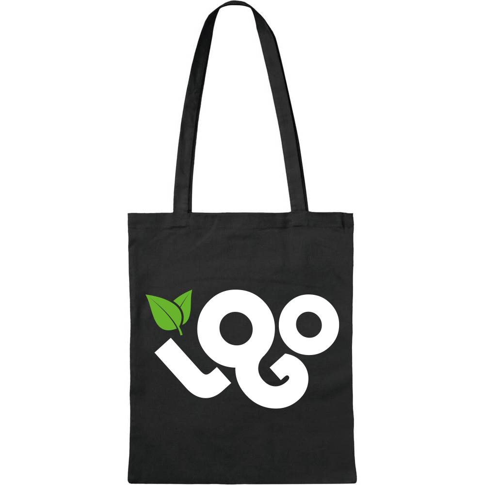 Sac publicitaire personnalisé , tote bag 100% coton bio 140g 32x48 cm  , impression 30x30 cm , anse 70 cm, couleur noir 