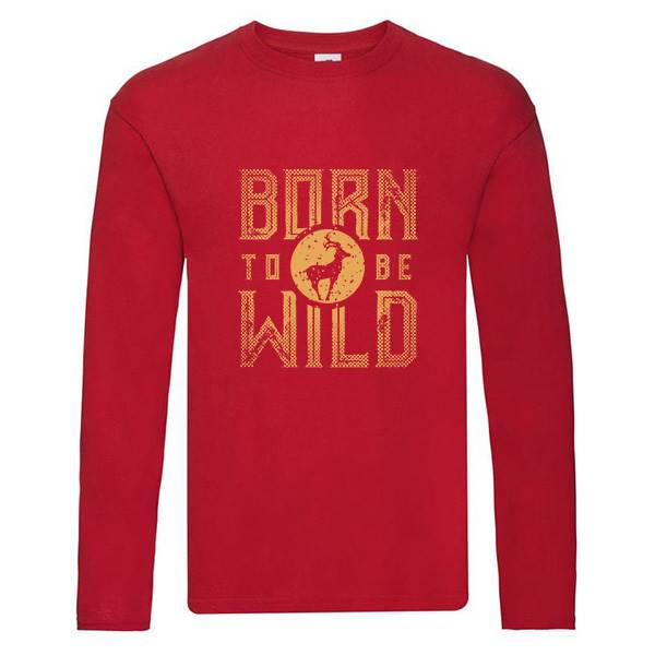 T-shirt homme personnalisé manches longues, 100% coton 145grs , motif born to be wild