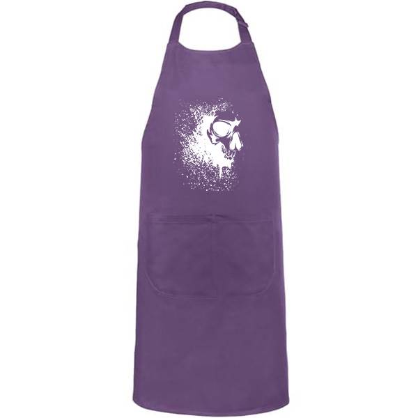 Tablier de cuisine personnalisé 100% coton , taille réglable et poches avant, motif skull dust