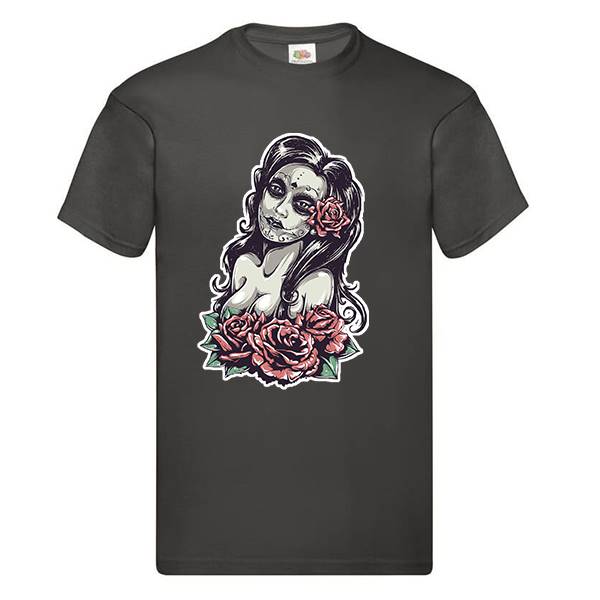 T-shirt homme personnalisé manches courtes , 100% coton 145grs , motif calavera sexy