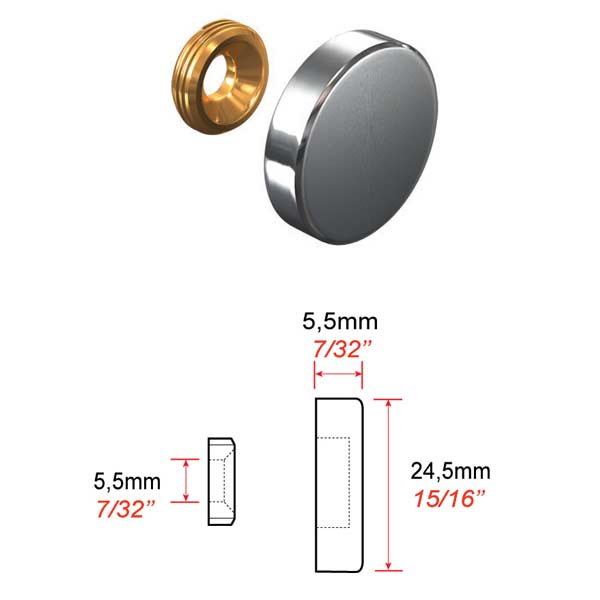 Cache vis inox Ø 24 mm