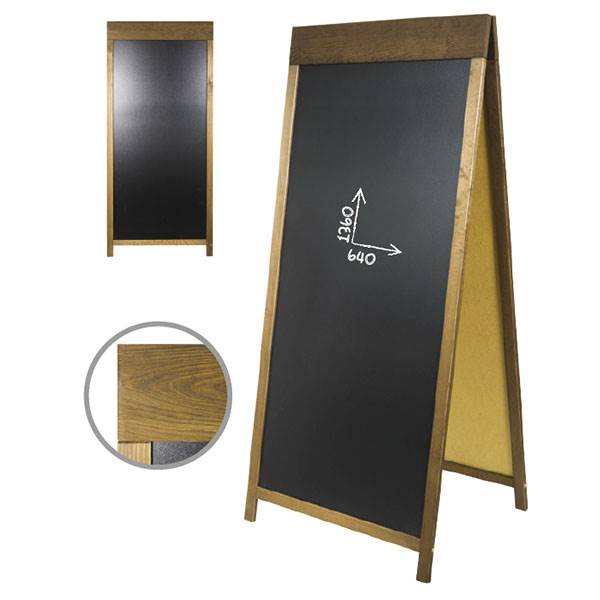 Chevalet ardoise double face pour restaurant 1600 x 720 mm