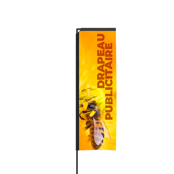 Drapeau publicitaire 2.89m rectangle impression recto 