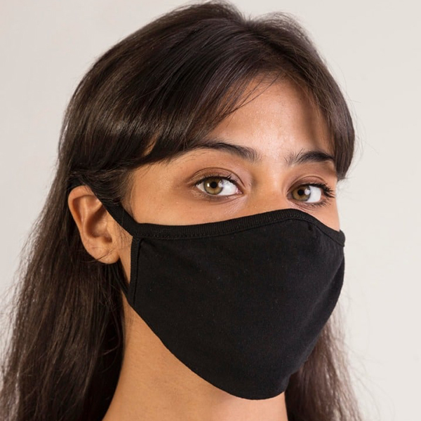 Masque de protection 100% coton noir et lavable  ,  lot de 10 pieces