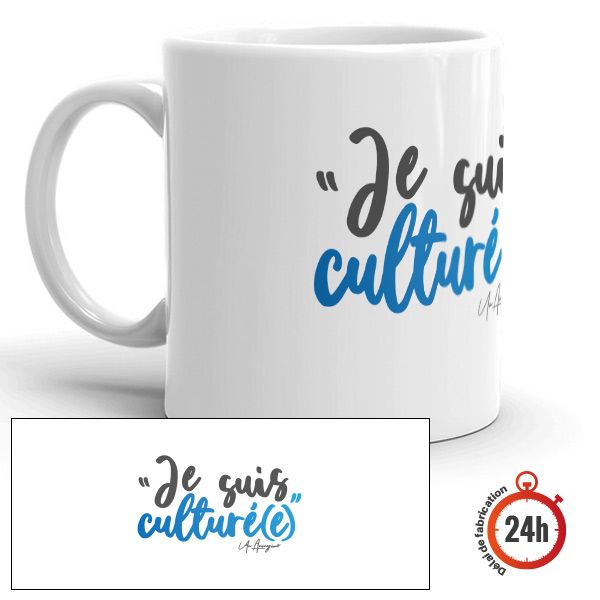 Mug personnalisé humoristique, je suis culturé (presque)