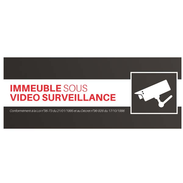 Panneau ou adhésif immeuble avec caméra vidéo surveillance, prix dégressif