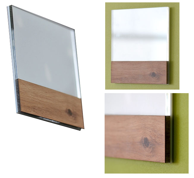 Plaque de porte en bois de chêne, avec porte visuel amovible facilement