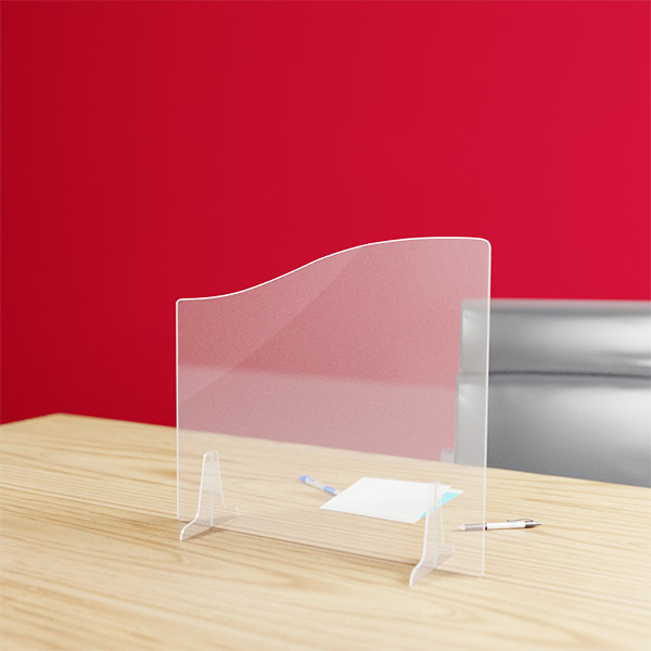 Hygiaphone vague protection plexiglas 3 mm pour bureau, format 700 x 617 mm