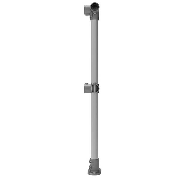 Poteau d'angle droit pour barriere de securité, tube 48 mm , hauteur 100 cm