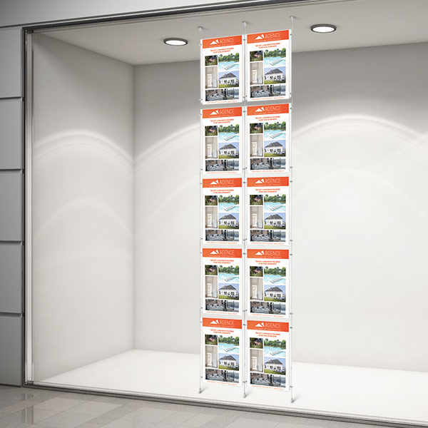 2 colonnes affichage vitrine 10xA4 pour agence immobiliere