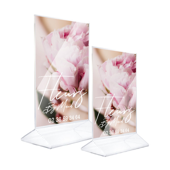 Porte menu plexi portrait  x 10