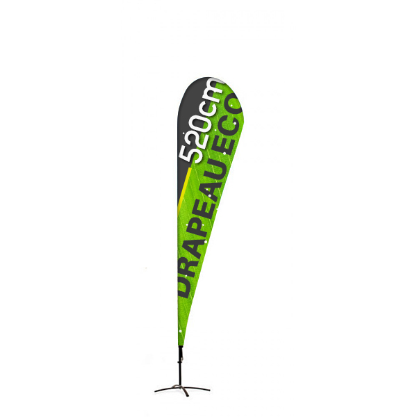 Beach flag eco recto hauteur 5200 mm, version drop