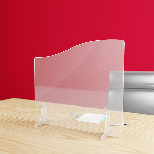 Hygiaphone vague protection plexiglas 3 mm pour bureau,format 850x750 mm