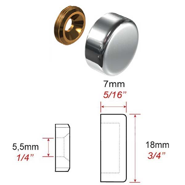 Cache vis alumium  Ø 18 mm