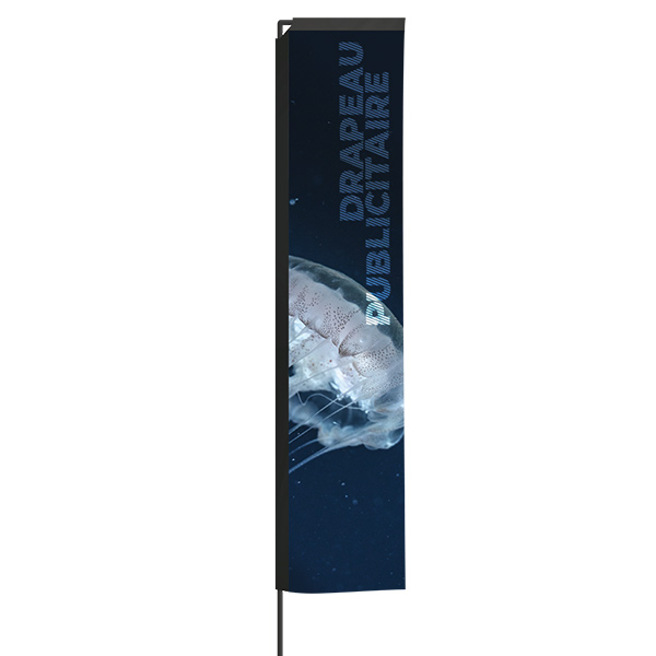 Drapeau publicitaire 3.91m rectangle impression recto 