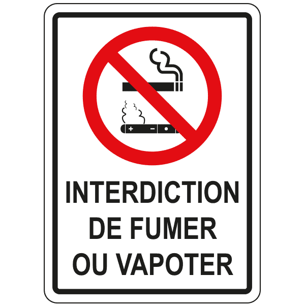 Panneau interdiction de vapoter et de fumer , prix degressif