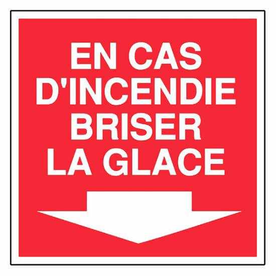 Panneau de securite brisez la glace , prix degressif