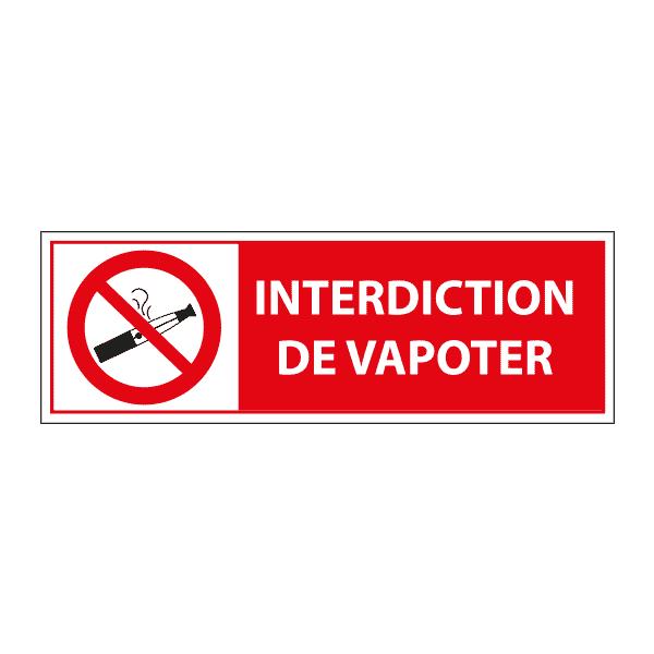 Panneau interdiction de vapoter horizontal avec logo