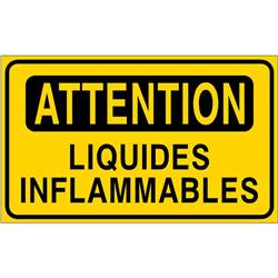 Panneau de sécurité  attention liquides inflammables , prix degressif