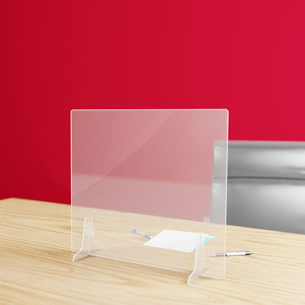 Hygiaphone protection plexiglas 3 mm pour bureau, format 700 x 617 mm