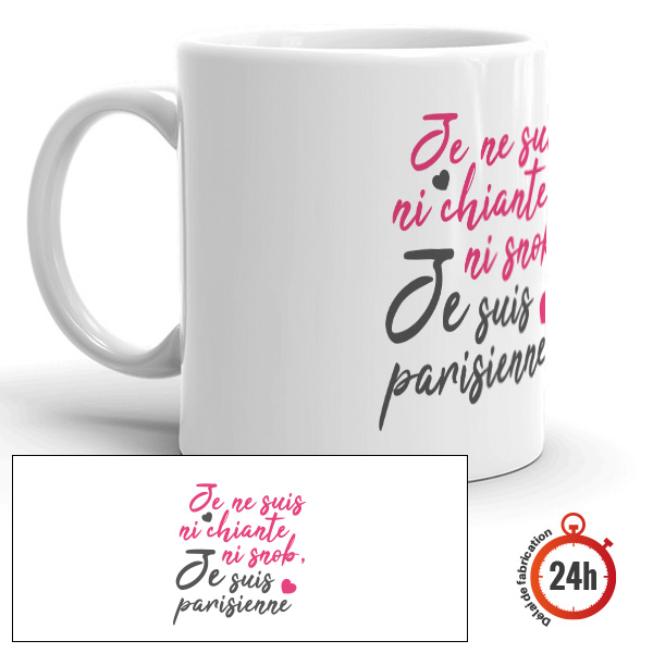 Tasse personnalisée humoristique parisienne snob