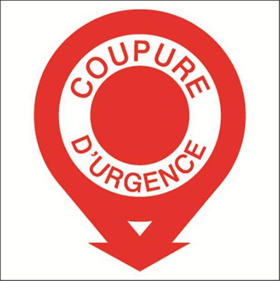 Panneau de sécurité coupure d'urgence, prix degressif