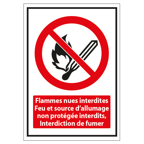 Panneau interdiction flamme nues, prix dégressif