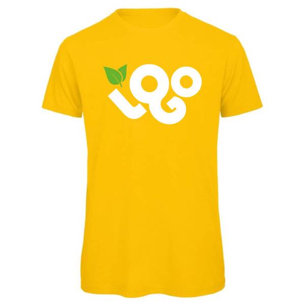 T-shirt jaune personnalisé homme 100% coton BIO 140g, manches courtes, col rond