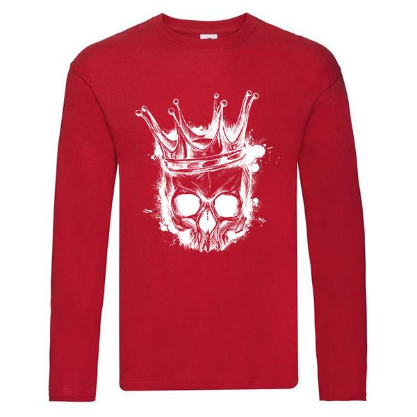 T-shirt homme personnalisé manches longues, 100% coton 145grs , motif royal skull