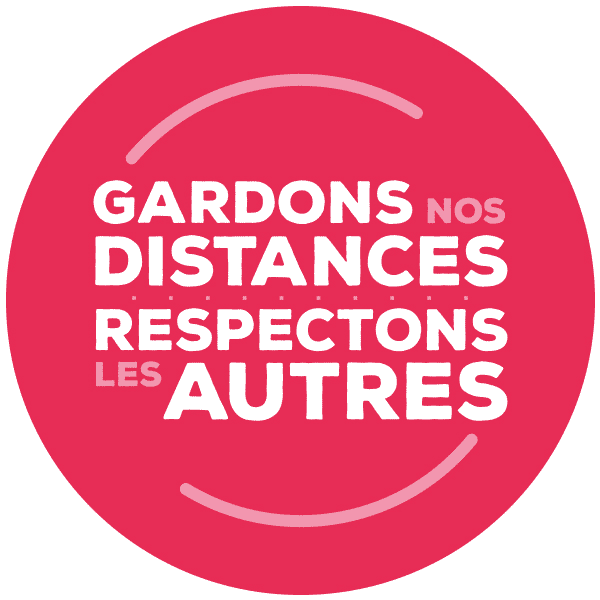 Gardons nos distances rouge rond à coller au sol