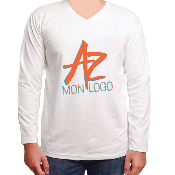 Tee shirt personnalisé blanc manches longues 190g , prix degressif