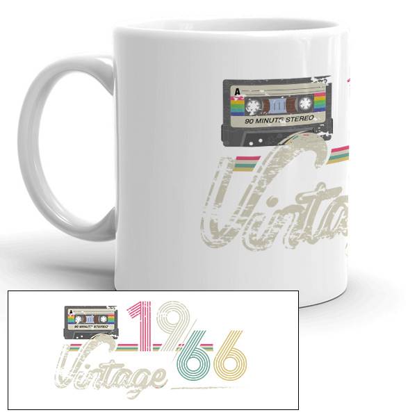 Mug personnalisé motif cassette vintage 