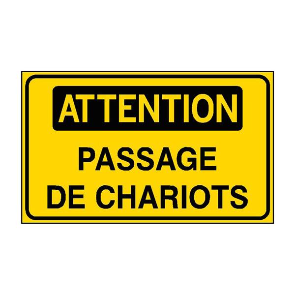 Panneau de securite passage de charriots, prix degressif