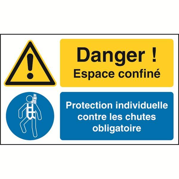 Panneau de securite danger espace confiné, prix degressif