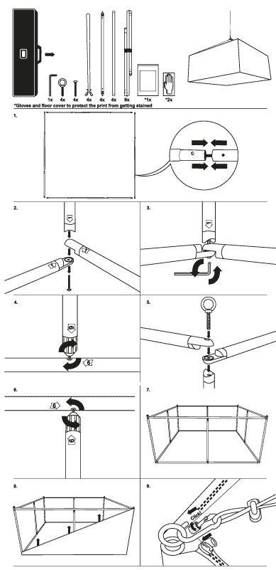 Instructions de montage enseigne suspendue textile