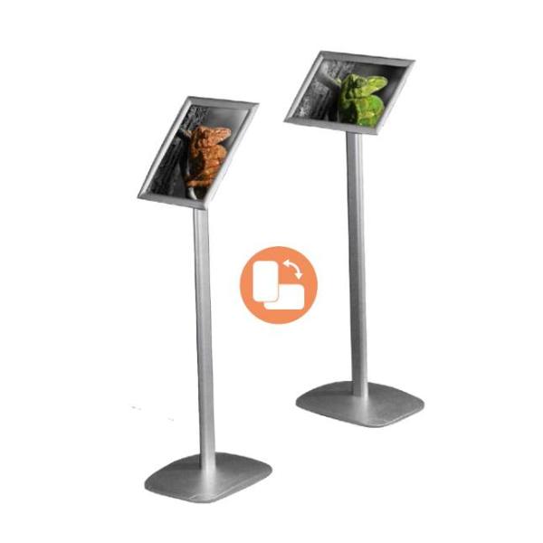 Porte menu sur pied avec cadre affichage clic clac orientable