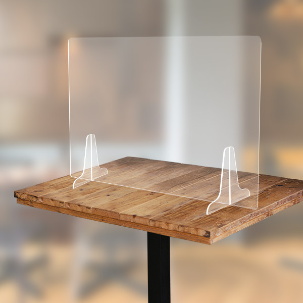 Séparateur plexi à poser pour table de restaurant, epaisseur 4 mm, format L1000 x H650