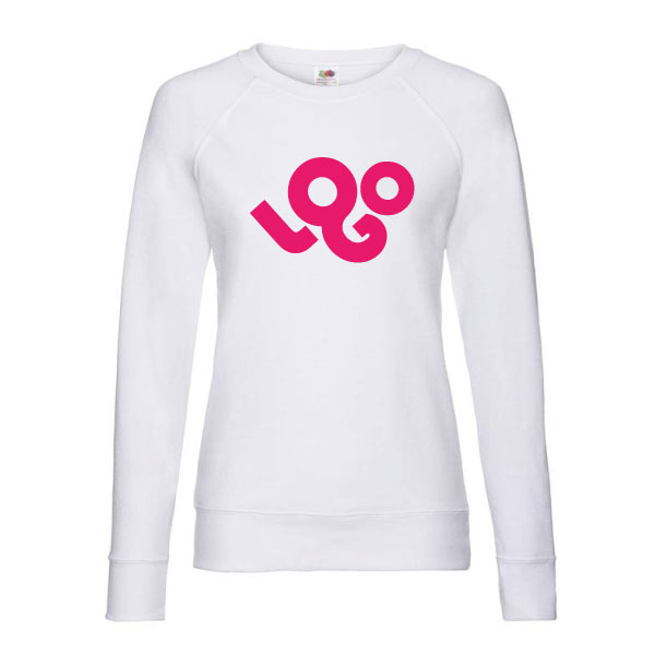 Impression sweat personnalisé blanc femme sans capuche, 240g/m², 80% coton