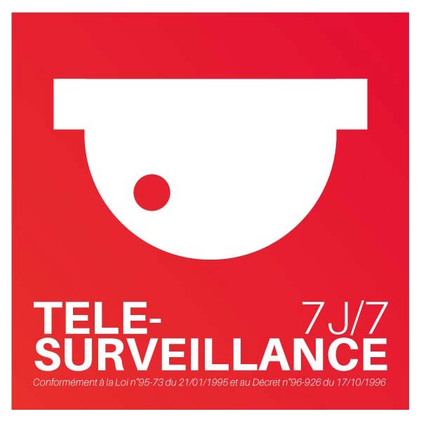 Panneau rouge caméra plafond surveillance, prix dégressif