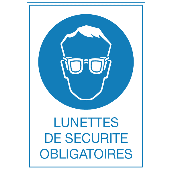 Panneau rectangulaire lunettes de sécurité obligatoires, prix dégressif