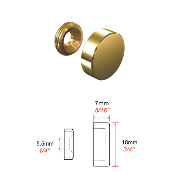 Cache vis doré Ø 18 mm