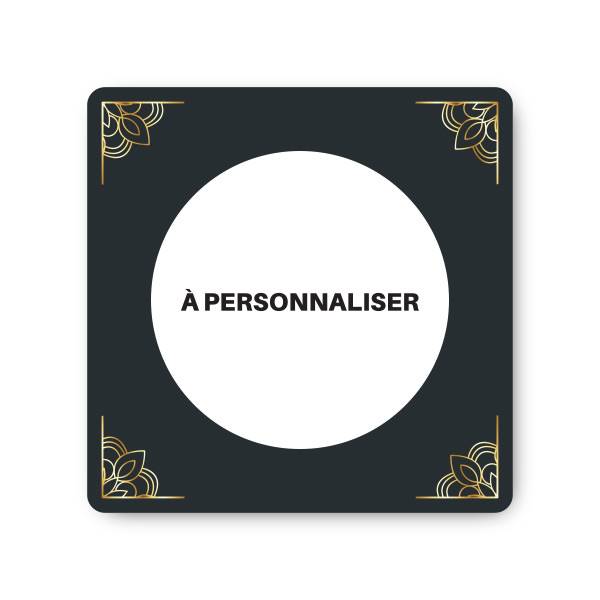 Plaque de porte à personnaliser PVC 120 x 120 mm avec fond mosaique 