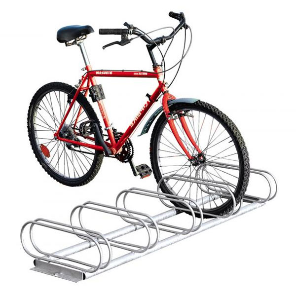 AUFUN Râtelier 5 vélos Support pour vélo Système range vélo Acier Fixation sol mur intérieur extérieur Bicyclette 