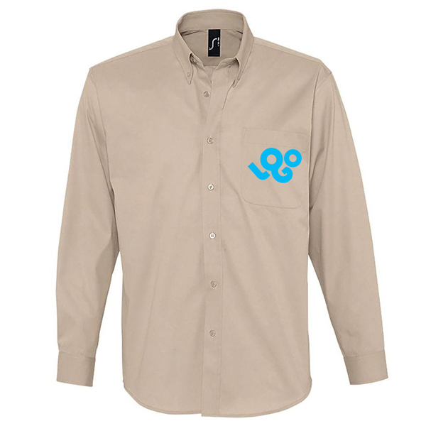 Chemise homme personnalisée , manches longues , 100% coton émérisé  165g , toucher doux, jusqu'au 4xl